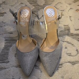 Vince Camuto Glittering Silver Heels